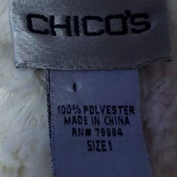 Chico's Women's Jacket Sz 8 Faux Fur Button Up Dressy Coat Size 1NWOT - Picture 8 of 9